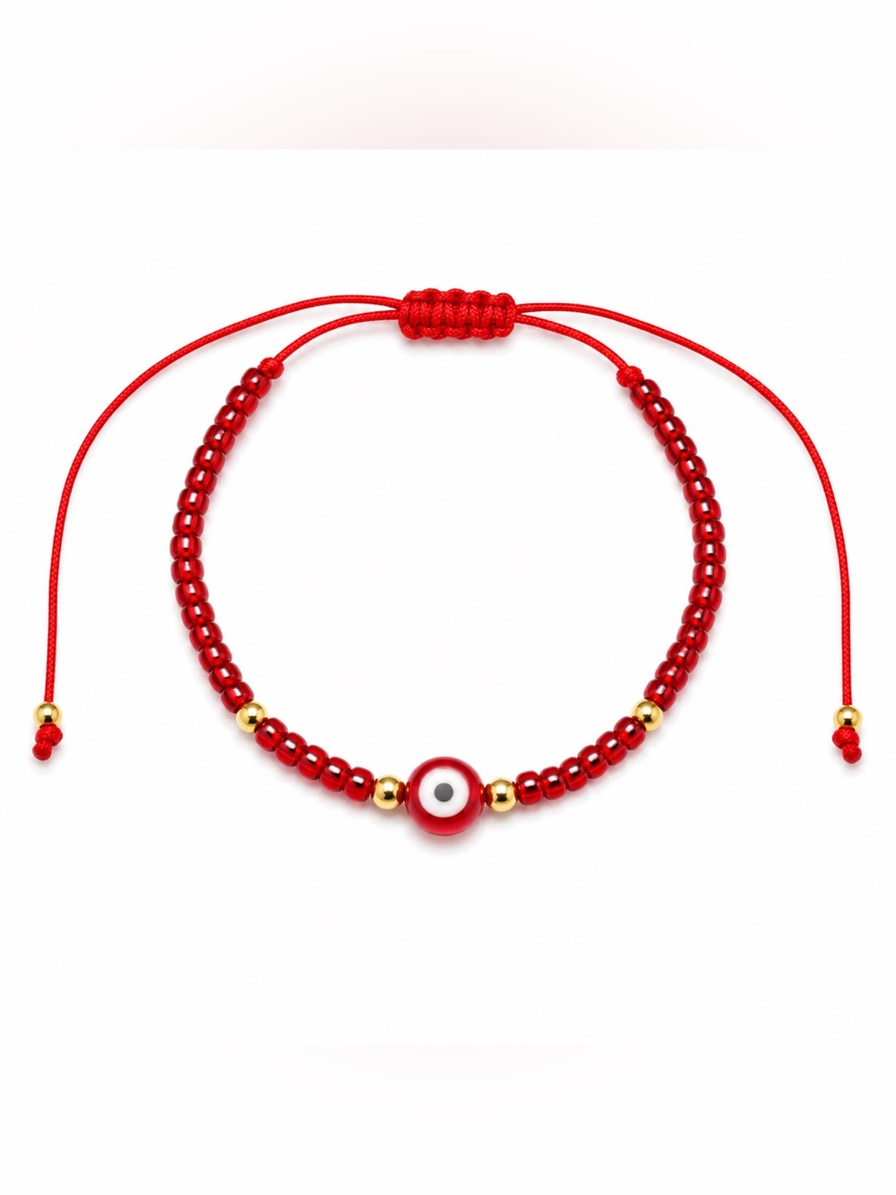 ❤️🧿Red Evil Eye Beaded Adjustable Bracelet🧿❤️